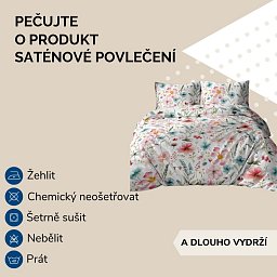 Saténové povlečení Listy mentolové 140X200 70X90 Obrázek pro produkt Saténové povlečení Listy mentolové 140X200 70X90